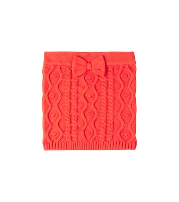Bow-detail knitted cotton skirt | Mini Rodini