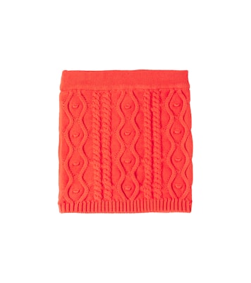 Bow-detail knitted cotton skirt | Mini Rodini