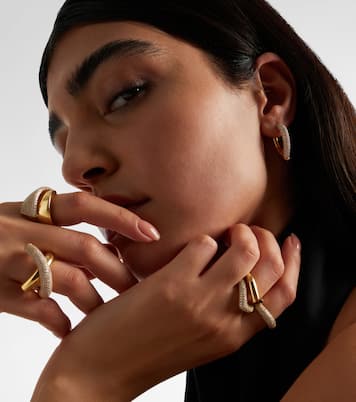 Ohrringe Drop Link Medium aus 18kt Gelbgold mit Diamanten | Engelbert