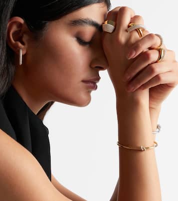 Ohrringe Drop Link Medium aus 18kt Gelbgold mit Diamanten | Engelbert