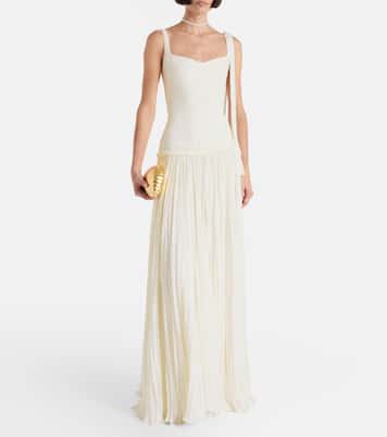 Vestido de fiesta Ana de crepé y chifón | Marmar Halim