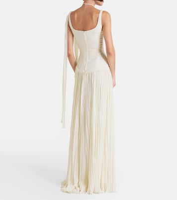 Vestido de fiesta Ana de crepé y chifón | Marmar Halim