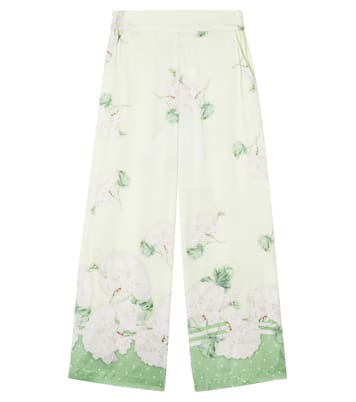 Floral satin pajama pants | Monnalisa