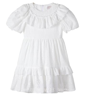 Broderie anglaise ruffled cotton dress | Petite Amalie  