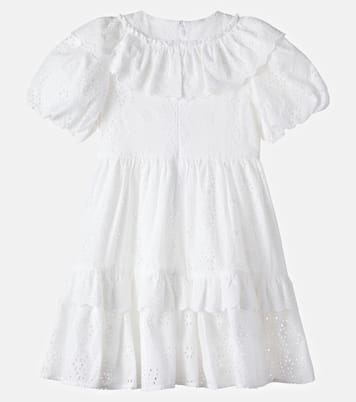Broderie anglaise ruffled cotton dress | Petite Amalie  