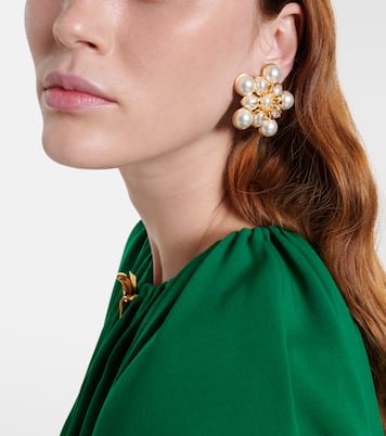 Orecchini a clip Large con perle bijoux | Oscar de la Renta
