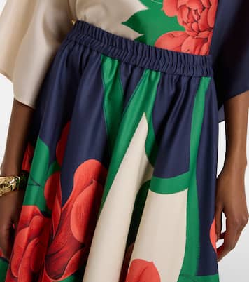 Falda midi Ballerina de algodón floral | La DoubleJ