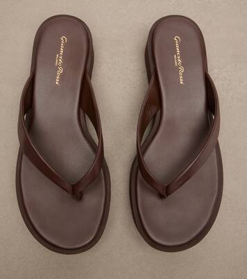 Leather platform thong sandals | Gianvito Rossi