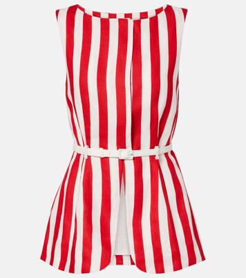 Pamela belted striped linen vest | Posse