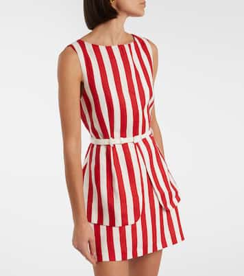 Pamela belted striped linen vest | Posse