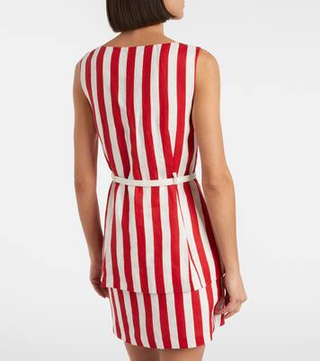 Pamela belted striped linen vest | Posse