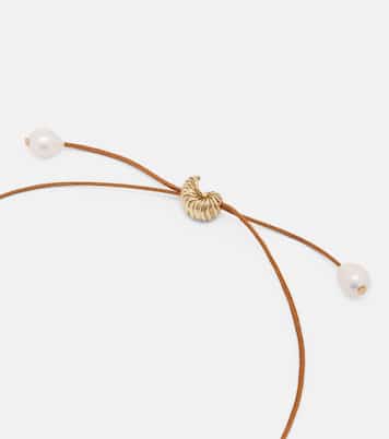 Faux pearl embellished charm necklace | Alémais