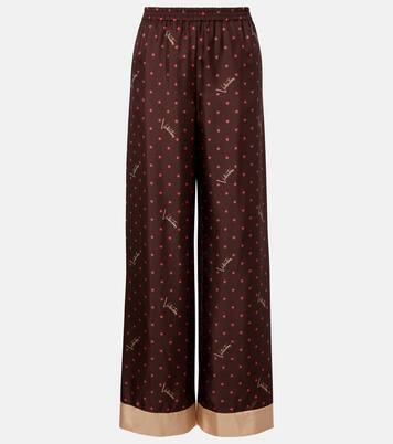 Printed silk twill palazzo pants | Valentino