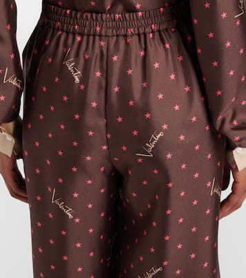 Printed silk twill palazzo pants | Valentino