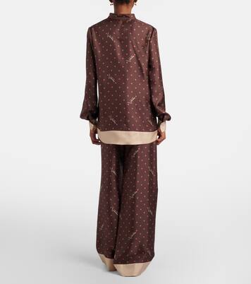 Printed silk twill palazzo pants | Valentino