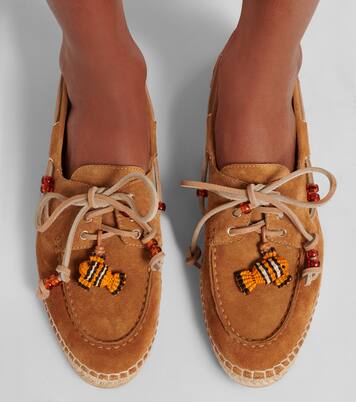 Seafarer beaded suede espadrilles | Aquazzura