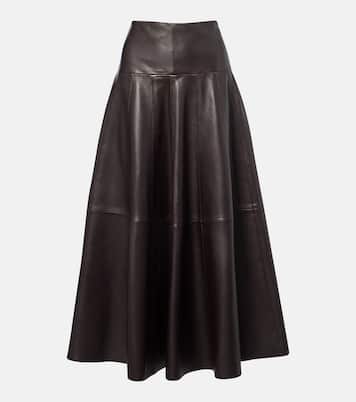 Daria leather midi skirt | Nour Hammour