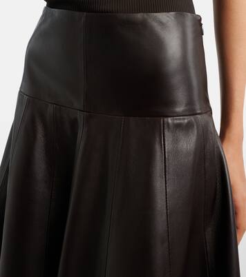 Daria leather midi skirt | Nour Hammour