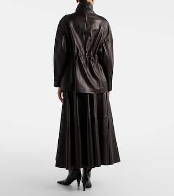 Daria leather midi skirt | Nour Hammour