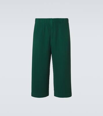 Monthly Colors: May pleated straight pants in green - Homme Plisse