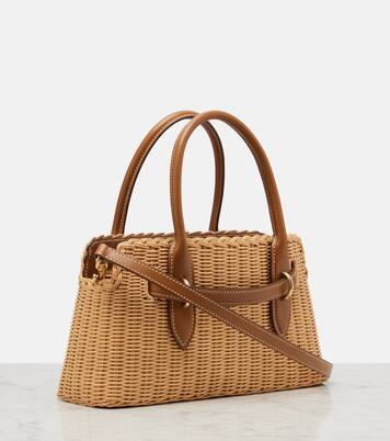 Aventure Tasche aus Raffiabast mit Lederbesatz | Miu Miu