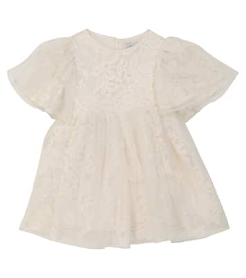 Robe brodée en tulle de coton et soie | Paade Mode