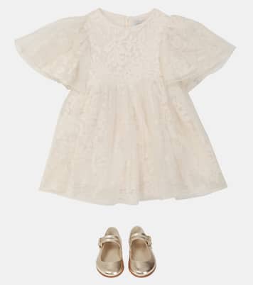 Robe brodée en tulle de coton et soie | Paade Mode