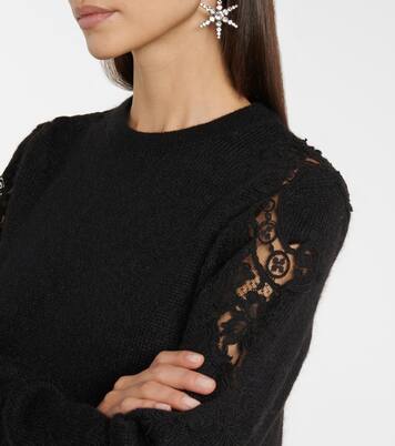 Pull Mattie en mohair mélangé à dentelle | Costarellos