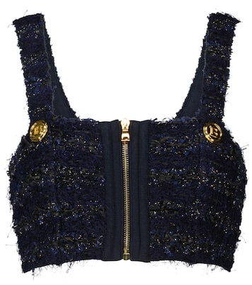 Cropped-Top aus Tweed | Balmain