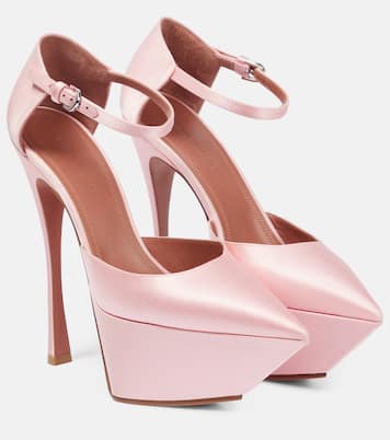 Plateau-Pumps Angelica aus Satin | Amina Muaddi