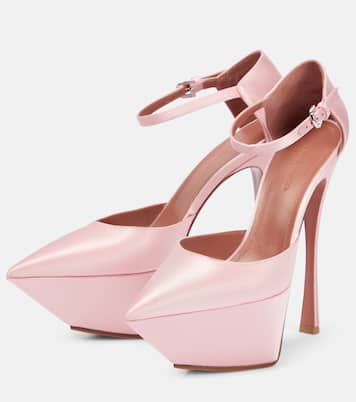 Plateau-Pumps Angelica aus Satin | Amina Muaddi