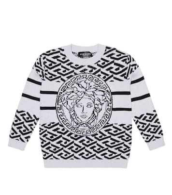 Medusa Greca cotton and wool sweater | Versace Kids