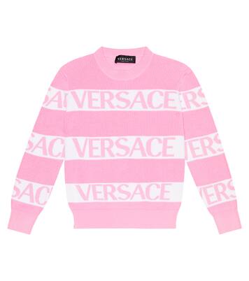 Logo jacquard cotton sweater | Versace Kids