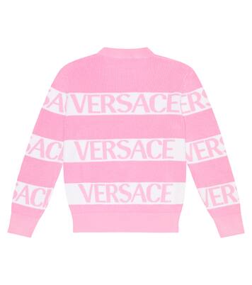 Logo jacquard cotton sweater | Versace Kids