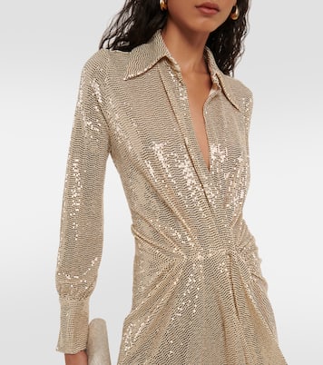 Robe midi Joelle à sequins | Dodo Bar Or
