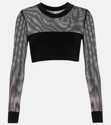 Mesh and jersey crop top | Norma Kamali