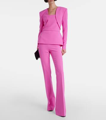 Pantalon évasé Alexa à taille haute en crêpe | Safiyaa