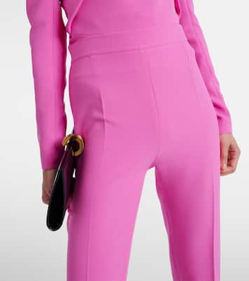 Pantalon évasé Alexa à taille haute en crêpe | Safiyaa