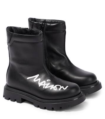Logo leather boots | MM6 Maison Margiela Kids