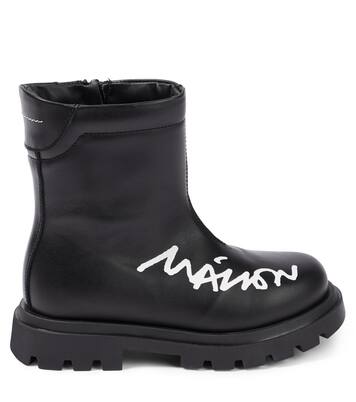 Logo leather boots | MM6 Maison Margiela Kids