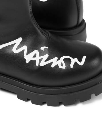 Logo leather boots | MM6 Maison Margiela Kids