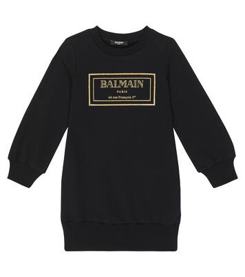 Logo cotton-blend jersey dress | Balmain Kids