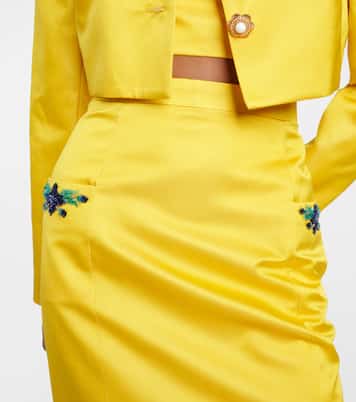 Verzierter Midirock Iris aus Satin | Miss Sohee