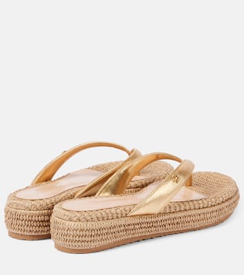 Woven metallic leather thong sandals | Gianvito Rossi