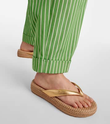 Woven metallic leather thong sandals | Gianvito Rossi