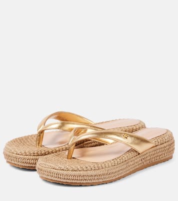 Woven metallic leather thong sandals | Gianvito Rossi