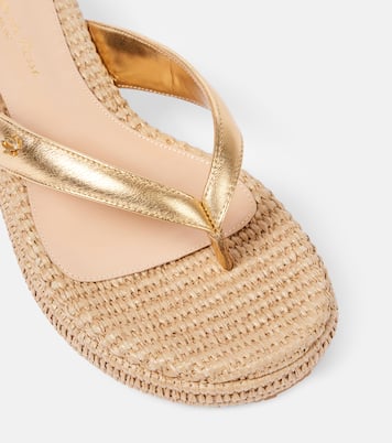 Woven metallic leather thong sandals | Gianvito Rossi