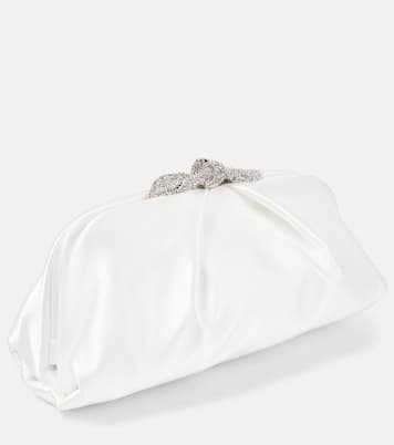 Clutch Very Bow Tie de satén adornado | Aquazzura