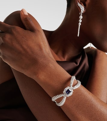 Bracciale Reign Supreme in oro bianco 18kt con diamanti e zaffiro | Yeprem