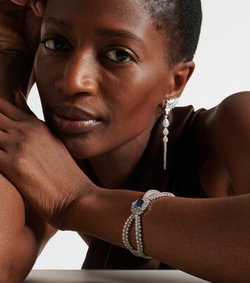 Bracciale Reign Supreme in oro bianco 18kt con diamanti e zaffiro | Yeprem